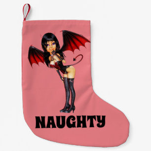 NAUGHTY DEVIL GIRL CHRISTMAS STOCKINGS KLEINE KERSTSOK