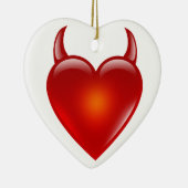 Naughty Devil Heart met Horns Keramisch Ornament (Rechts)
