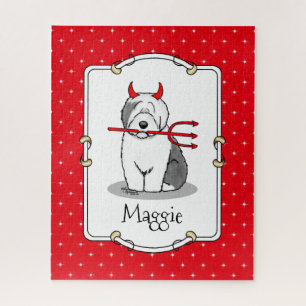 Naughty Devil Old English Sheepdog (grijs 1) Legpuzzel
