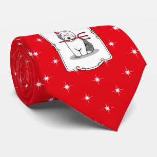 Naughty Devil Old English Sheepdog (grijs 1) Stropdas