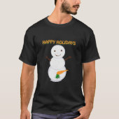 Naughty Dirty Carrot Snowman Funny Ugly Kerstmis T-shirt (Voorkant)
