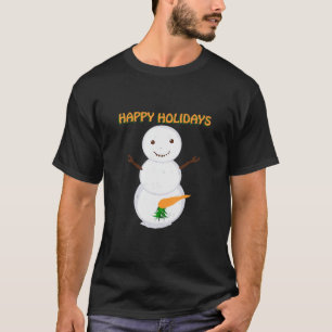 Naughty Dirty Carrot Snowman Funny Ugly Kerstmis T-shirt