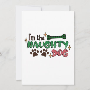 Naughty Dog Kerstmis Bedankkaart
