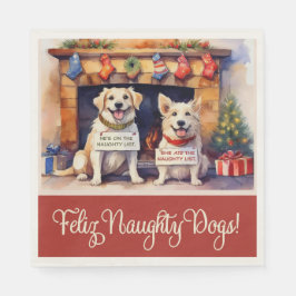 Naughty Dogs Kerst Papier servetten