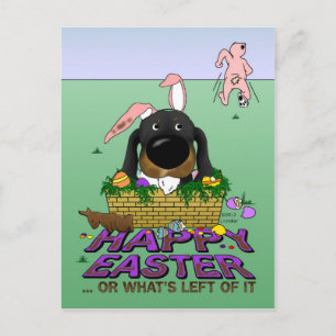 Naughty Doxie Happy Easter Feestdagenkaart