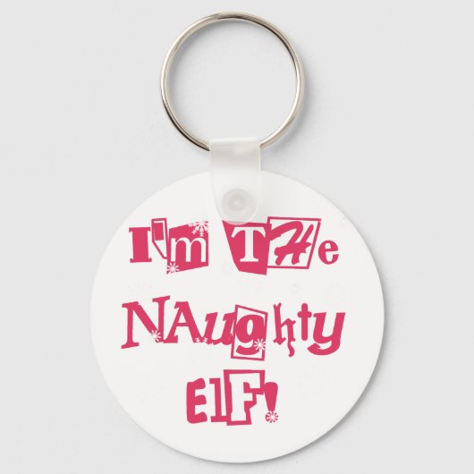 Naughty Elf T-shirts en cadeautjes Sleutelhanger (Voorkant)