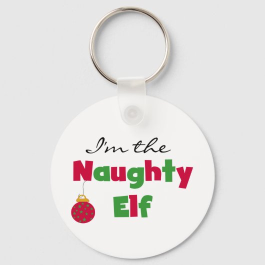 Naughty Elf T-shirts en cadeautjes Sleutelhanger (Voorkant)