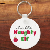 Naughty Elf T-shirts en cadeautjes Sleutelhanger (Voorkant)