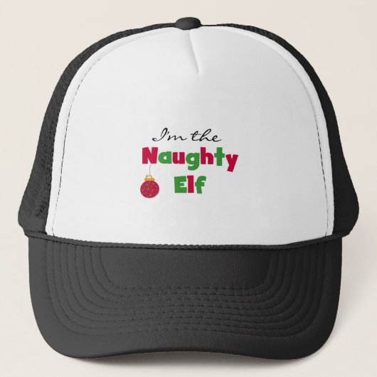 Naughty Elf T-shirts en cadeautjes Trucker Pet (Voorkant)