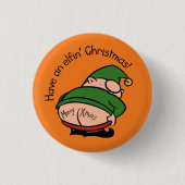 Naughty Elves Cheek Christmas Badge (Devant)