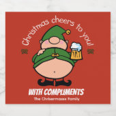 Naughty Elves Red Christmas Bière Étiquette (Étiquettes simples)