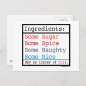 Naughty en Nice Feestdagenkaart (Voorkant / Achterkant)