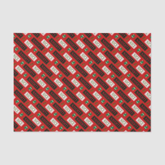 Naughty en Nice Kerstmis Tissuepapier (Voorkant)