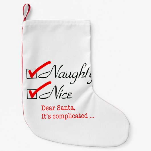 Naughty en Nice Kleine Kerstsok (Voorkant)