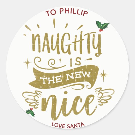 naughty est le nouveau beau étiquette autocollant  (Devant)