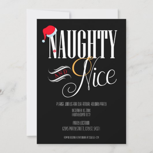 Naughty et Nice Fêtes Invitations (Devant)