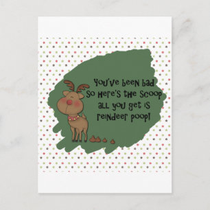 Naughty Funny Christmas Reindeer Poop Kaart
