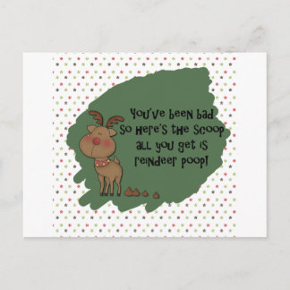 Naughty Funny Christmas Reindeer Poop Kaart