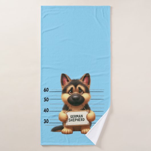 Naughty German Shepherd Badhanddoek (Badhanddoek)