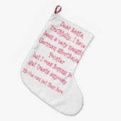 Naughty German Shorthaired Pointer Grote Kerstsok (Voorkant (Hangend))