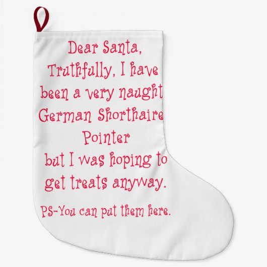 Naughty German Shorthaired Pointer Grote Kerstsok (Voorkant)