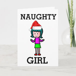 NAUGHTY GIRL FUNNY CHRISTMAS KAART VOOR HAAR