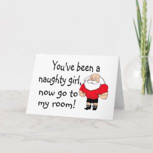 Naughty Girl gaat naar Santas Room Feestdagen Kaart