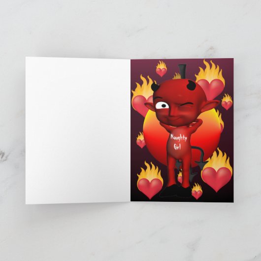 Naughty Girl Happy Valentine's Day Groeten Kaart (Binnen)