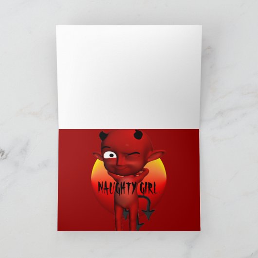 Naughty Girl Happy Valentines Day Wenskaart Feestdagen Kaart (Binnen)