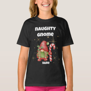 Naughty Gnome meisje's Kerstmis T-shirt