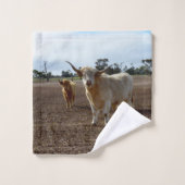 Naughty Highland Koeien Ate Crop, Bath Towel Set Bad Handdoek (Wasdoekje)