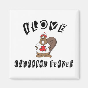 Naughty I Love Canadian Beaver Magneet