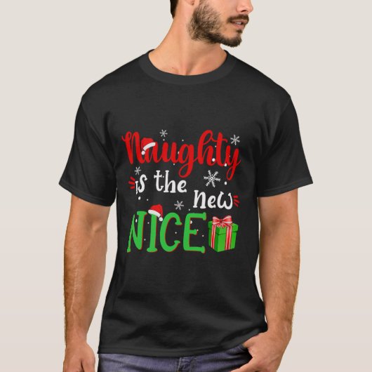 Naughty is de nieuwe mooie kerstman uit Nice T-shirt (Voorkant)