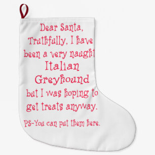 Naughty Italy Greyhound Grote Kerstsok