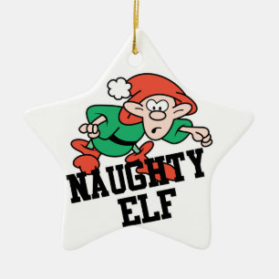 Naughty KerstElf Keramisch Ornament