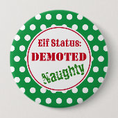 Naughty Kerstmis Elf Button (Voorkant)