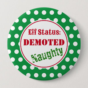 Naughty Kerstmis Elf Button