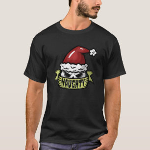 Naughty kerstschedel in Santa Hat Gothic Aestheti T-shirt
