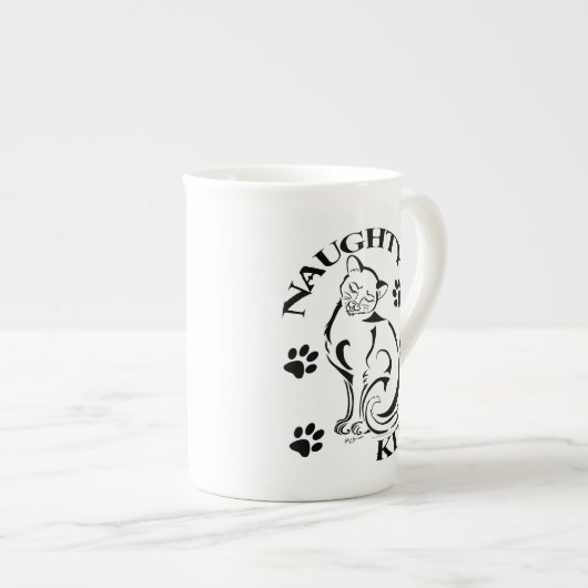 Naughty Kitty Bone China Mug (Devant droit)