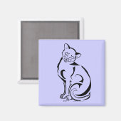 Naughty Kitty (Pas de texte) Magnet Carré (Recto/Verso)