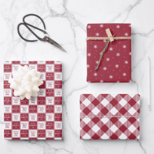 Naughty List 100% kolen   Rood- en witte kerst Inpakpapier Vel