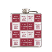 Naughty List 100% kolen | Rood- en wittefeestdag Heupfles (Achterkant)