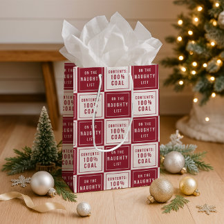 Naughty List 100% kolen | Vreemde kerst Medium Cadeauzakje