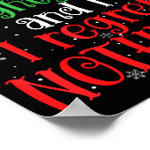Naughty List And I Regret Nothing Christmas Poster (Hoek)