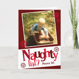 Naughty List? Funny Foto Feestdagen Kaart