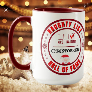 Naughty List Hall of Fame Christmas Coffee Mok