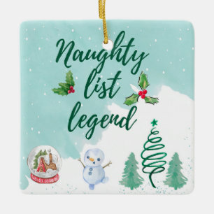 Naughty list keramisch ornament