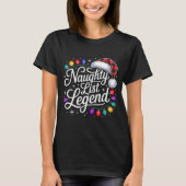 Naughty List Legend Xmas Lights Buffalo Plaid Red  T-shirt (Voorkant)