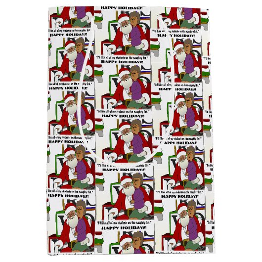 Naughty List Medium Cadeauzakje (Voorkant)