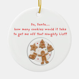 Naughty List omkoping Keramisch Ornament